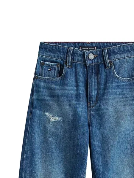Szerokie jeansy dziecięce Tommy Hilfiger niebieskie