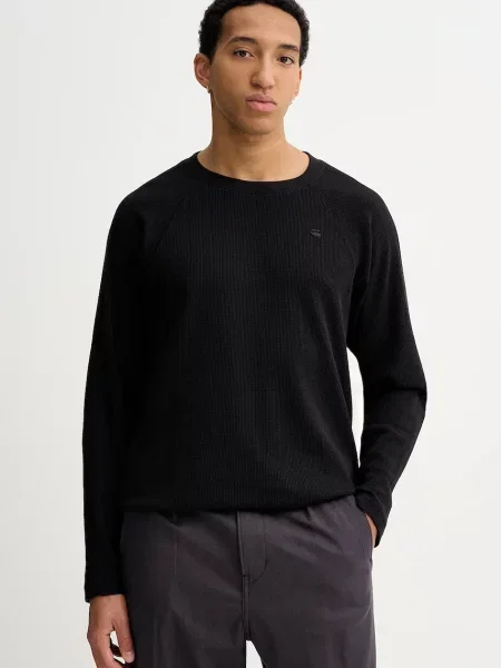 G-Star longsleeve gładki czarny