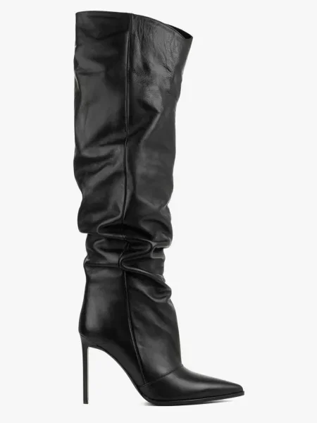 Кожаные ботфорты Leberdes черные