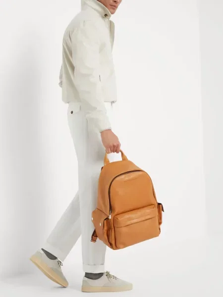 Rucsac Brunello Cucinelli din piele maro