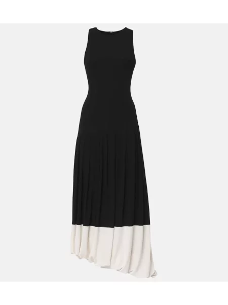 Rochie midi Victoria Beckham din jerseu până la genunchi de costum negru