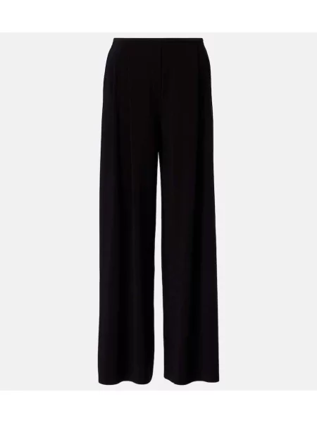Pantaloni Norma Kamali cu talie înaltă negru