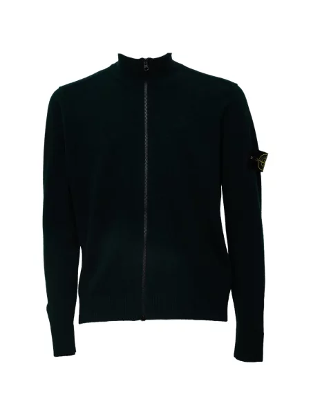 Cardigan Stone Island de lână cu strasuri verde