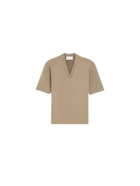Sweter Ami Paris wełniany brązowy