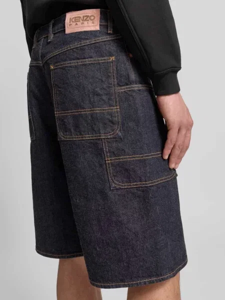 Szorty o kroju straight fit w optyce denimu Kenzo granatowe
