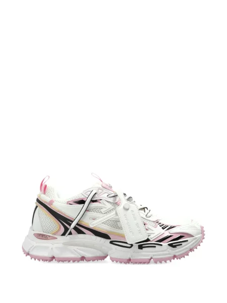 Sneakerși Off-white cu șireturi din dantelă alb