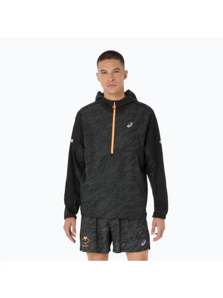 Geacă de alergare pentru bărbați ASICS Fujitrail Packable Windbreaker performance black negru