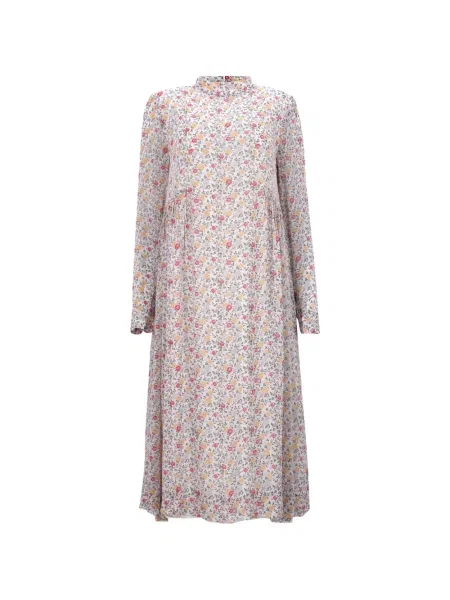 Rochie midi Ganni până la genunchi de costum alb
