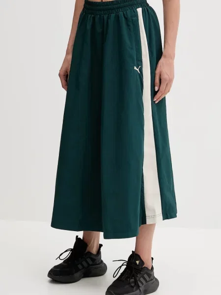 Пола Puma среднодълга разкроена зелено