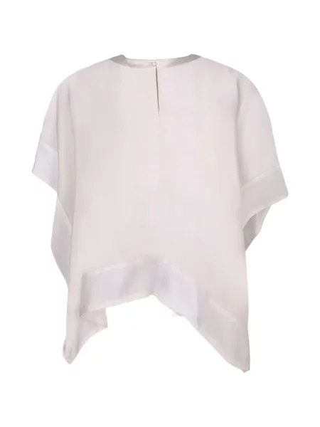 Top Sacai asimetric alb