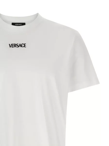 Tricou Versace cu broderie cu decolteu rotund alb