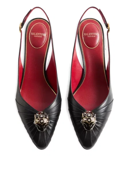 Pantofi cu toc Valentino Garavani plisate negru