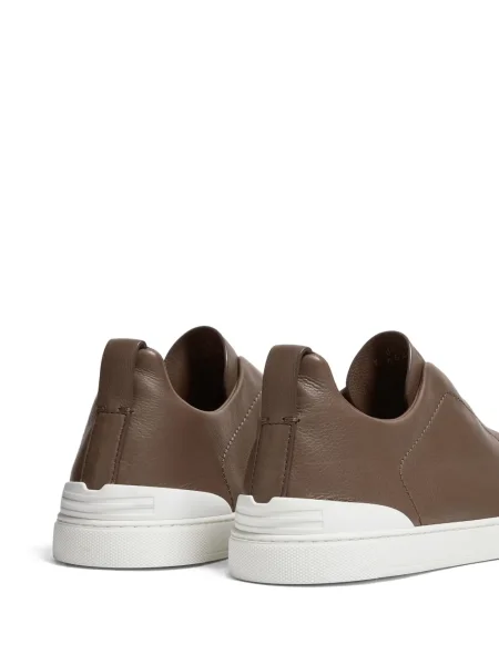 Sneakerși Zegna din piele maro