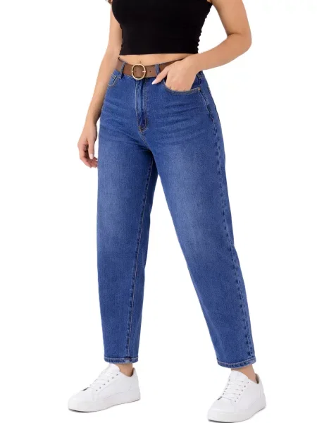 Blugi cu talie înaltă M.sara cu talie înaltă negru