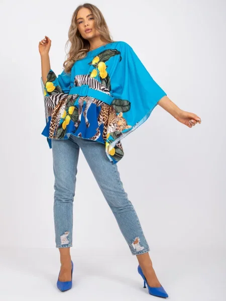 Bluză Fashionhunters albastru