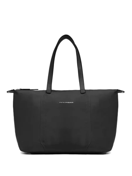 Geantă shopper Piquadro cu autograf negru