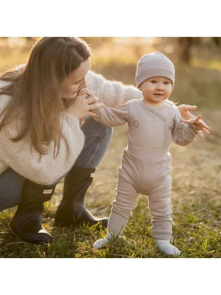 Legginsy dziecięce Eevi brązowe