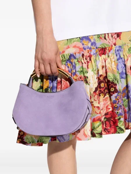 Geantă Moschino din piele de căprioară violet