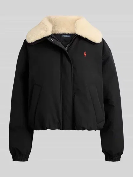 Bomberka z odpinanym kołnierzem ze sztucznego futra Polo Ralph Lauren czarny