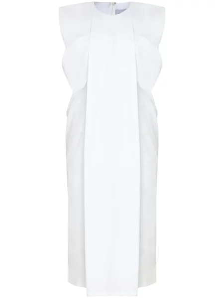 Rochie midi Gloria Coelho până la genunchi de costum alb