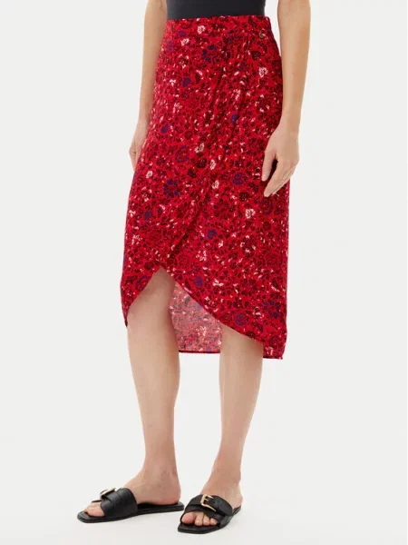 Pepe Jeans spódnica CLAU midi prosta czerwony