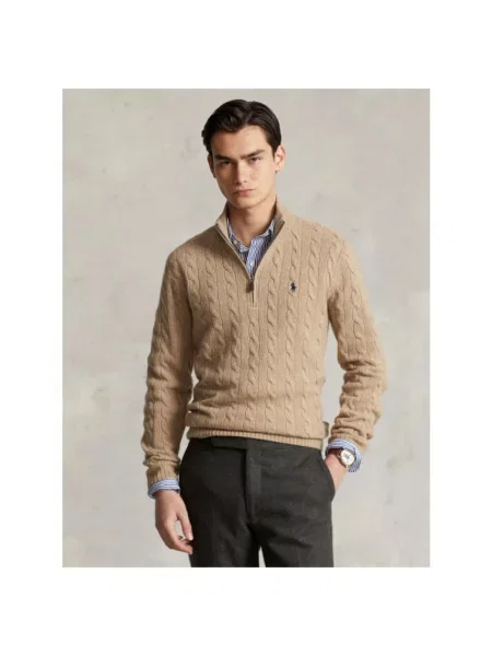 Sweter Polo Ralph Lauren z kaszmiru beżowy
