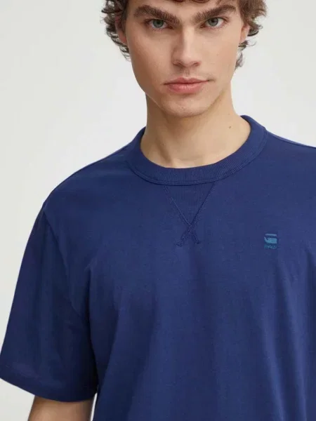 Тениска G-Star Raw с изчистен дизайн синьо