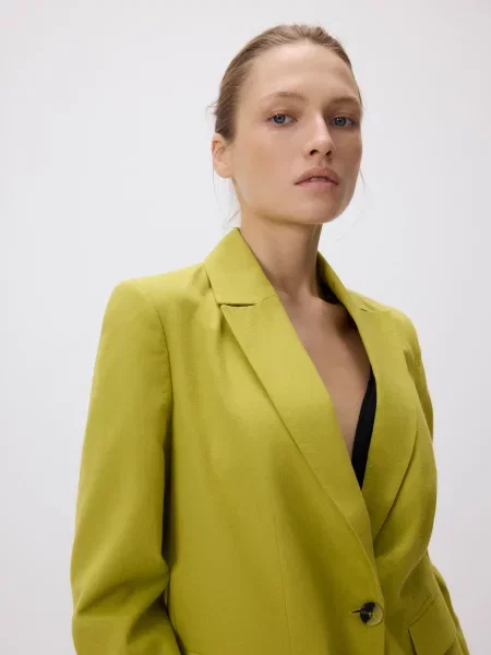 Reserved Піджак із додаванням льону жовто-зелений зелений