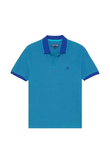Tricou polo Vilebrequin cu broderie albastru