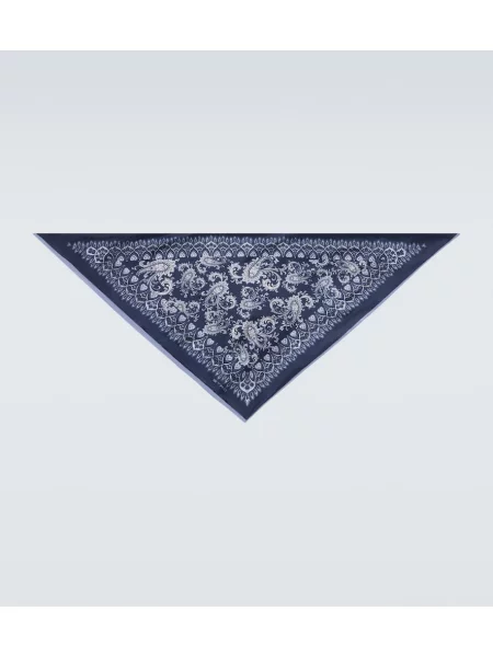 Svilen šal Etro s paisley potiskom modra