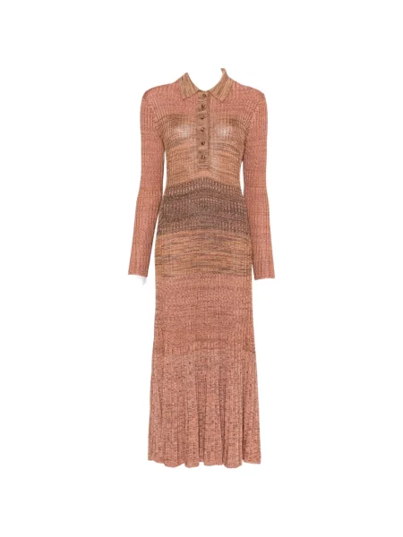 Gulerat rochie midi Zimmermann tricotate portocaliu