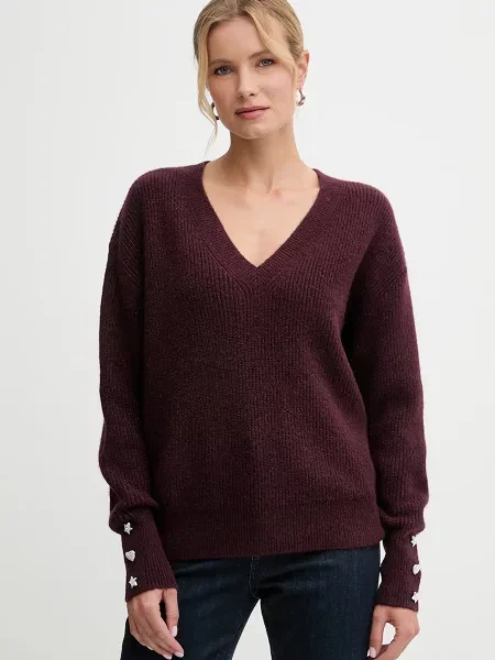 Pulover s primesjo volne Morgan MSTAR bordo