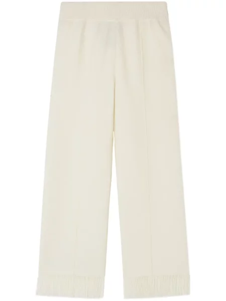 Pantaloni Alanui cu franjuri alb