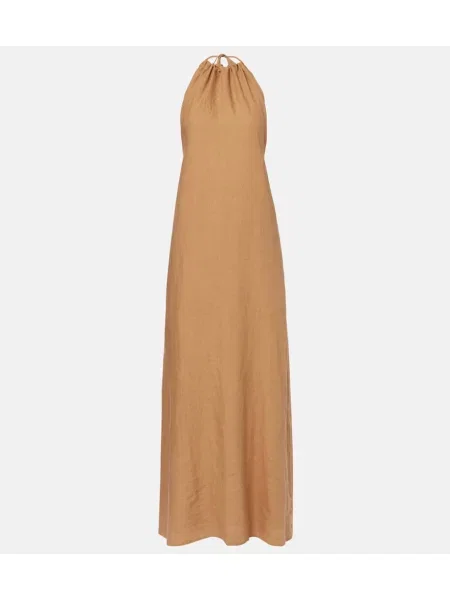 Rochie maxi Nili Lotan de in cu gât halter maro