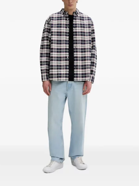 Cămașă de blugi Levi's® în carouri cu imagine cu decolteu în V gri