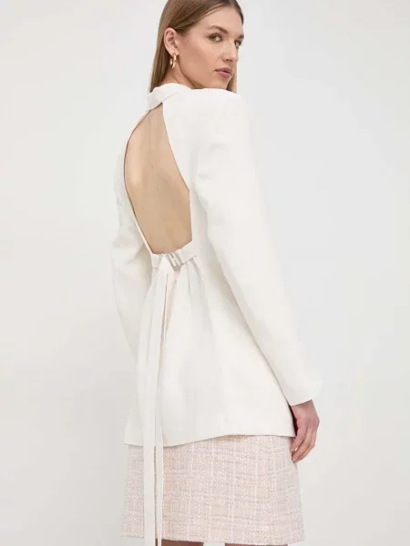 BOSS marynarka jednorzędowa gładka beżowy