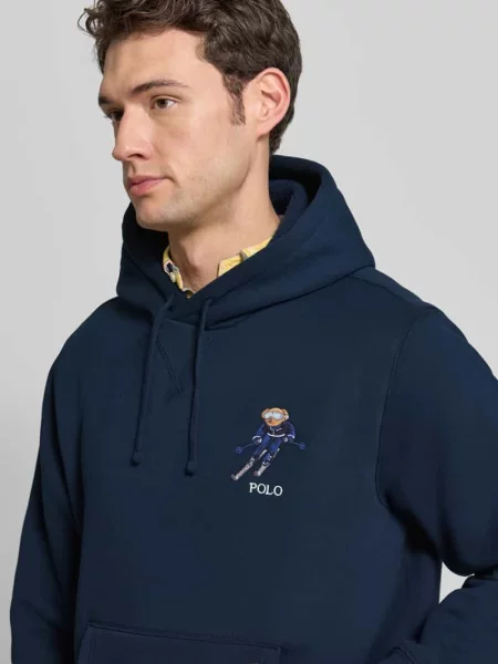 Bluza z kapturem o kroju regular fit z mieszanki bawełny Polo Ralph Lauren granatowa