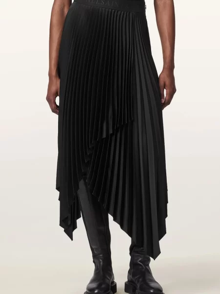 AllSaints plisovaná sukně ELISA černé
