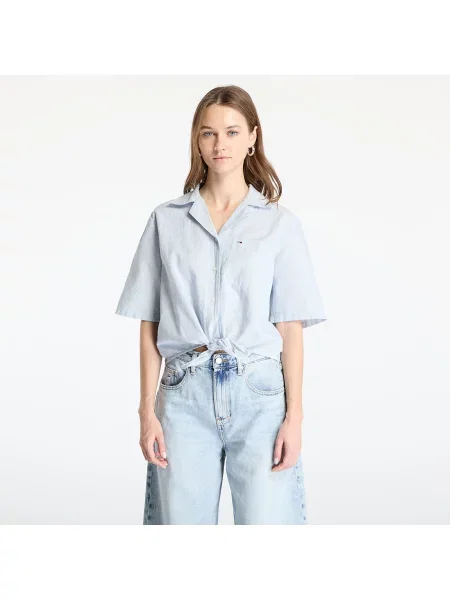 Koszula Tommy Hilfiger o krotszym kroju niebieska