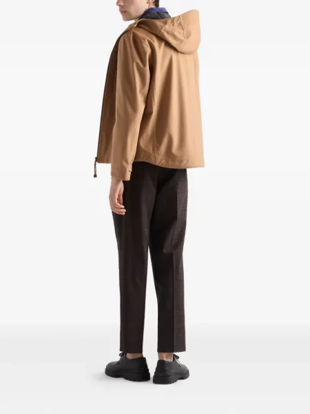 Кашмирено яке Prada с качулка кафяво