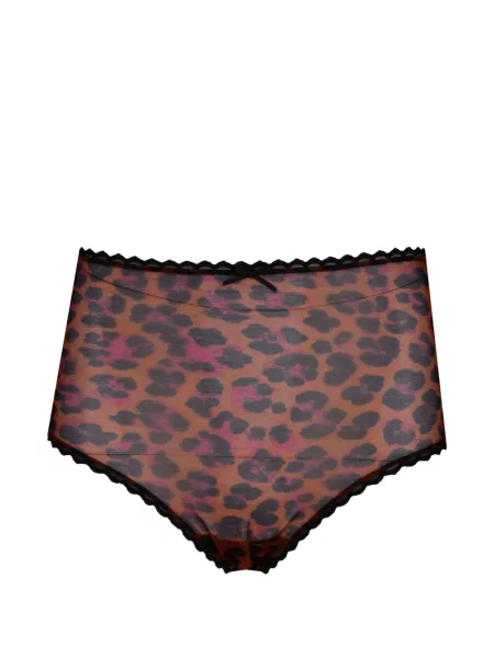 Chiloți briefs Laura Urbinati cu imagine cu model leopard din dantelă maro