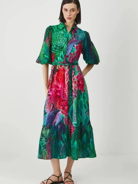 Medicine sukienka multicolor maxi rozkloszowana