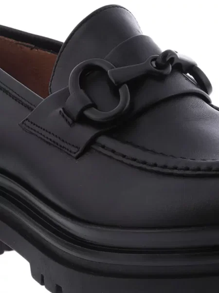 Pantofi loafer Paris Punk din piele chunky negru