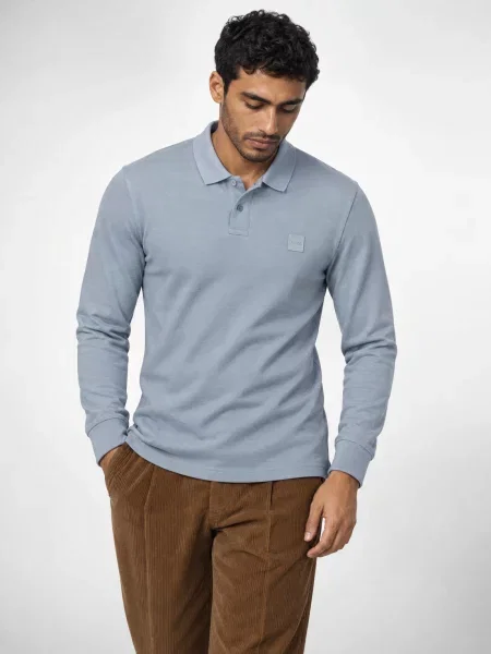 BOSS Tricou polo albastru