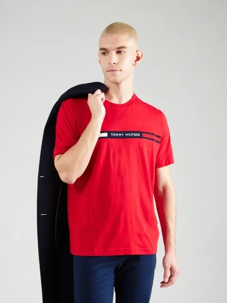Tommy Hilfiger Tricou Chest Insert roșu