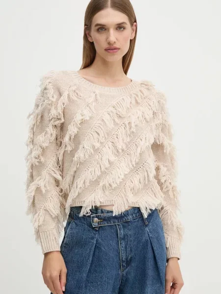 Svetr z vlněné směsi OUI dámský béžová