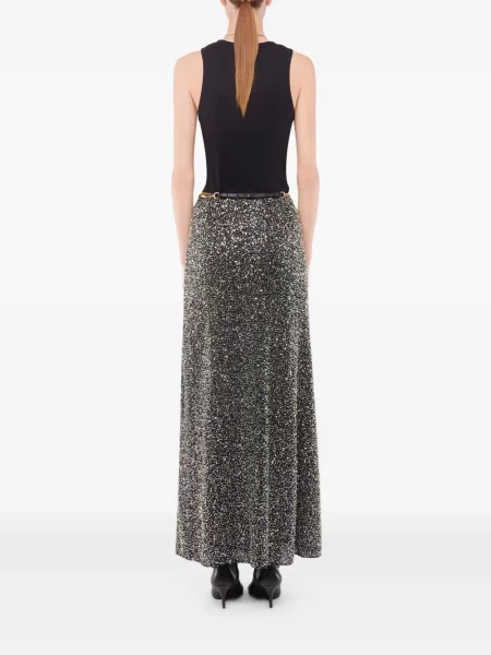 Maksi spódnica maxi Rabanne z cekinami czarna