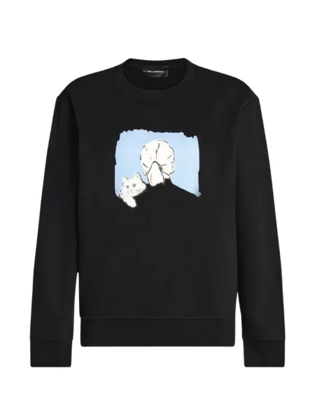 Pulover Karl Lagerfeld cu imagine negru
