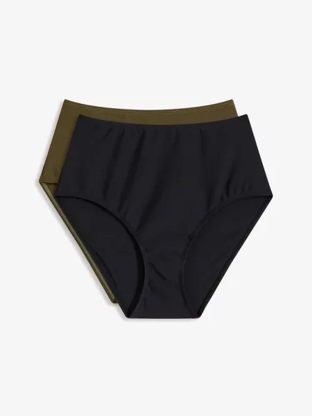 Figi bikini z wysokim stanem 2 pary zielone
