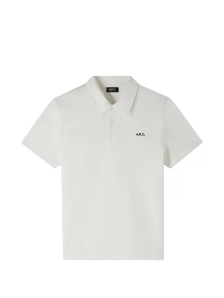 Tricou polo A.p.c. cu autograf alb